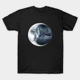 Moon Crescent - Spaceship T-Shirt